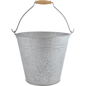 Zinken emmer/bloempot/plantenpot 9,5 liter - Tuindecoratie - Bloememmer/bloembak/plantenbak - Decoratie emmer