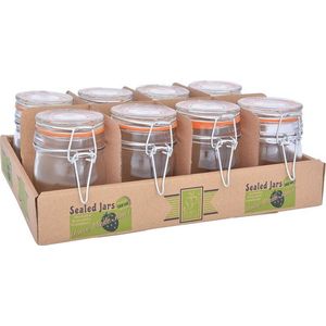 Esschert Design - Inmaakpot Tray Set - 8 Stuks - Transparant - Glas - 160 ml