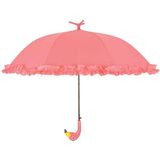 Esschert Design Paraplu met ruches Flamingo 98 cm roze TP203