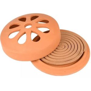 Citronella Spiraal - Terracotta Houder - 10 Stuks