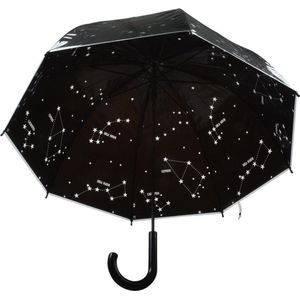 Fallen Fruits Paraplu Esschert Transparant Stars zwart