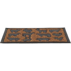 Boerderijdieren thema deurmat/buitenmat rubber/kokosvezel 75 x 45 cm voor buiten - Deurmatten schoonloopmatten