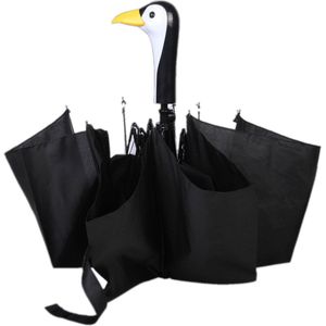 Zwart/wit opvouwbare pinguïn paraplu van Esschert Design | dieren paraplu | paraplu met print of opdruk | kinder paraplu | kinderparaplu