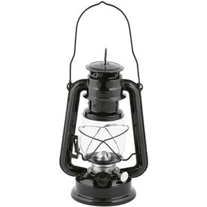 Olielamp/stormlantaarn Outside - zwart - 11,7 x 15,7 x 24 cm - Camping / tuin lantaarn voor lampenolie