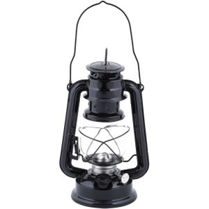 Olielamp/stormlantaarn Outside - zwart - 11,7 x 15,7 x 24 cm - Camping / tuin lantaarn voor lampenolie