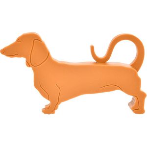 Esschert Design Deurstopper/deurwig teckel - kunststof - bruin - 15 x 9 x 3 cm