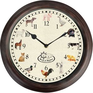 Esschert Design - Wandklok - Bruin en Wit - PP en PVC