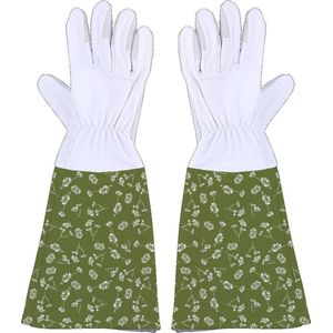 Esschert Design Tuinhandschoenen Manchet Canvas/leer Groen Maat M