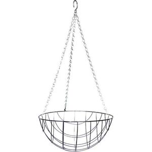 Hanging basket zwart gecoat metaal - M