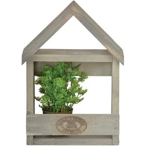 Esschert Design Houten Bloempothouder 12.3x39.1x28.9 cm Grijs