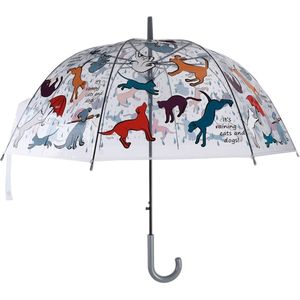 Esschert's Garden Transparante Paraplu Raining Cats and Dogs | 83 cm diameter