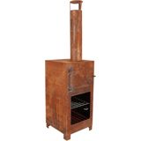 Fancy Flames - Tuinhaard met pizzaoven - Roest - 38,9x39,9x140,5 cm