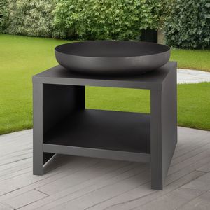 Esschert - Design - Vuurschaal - met - houtopslag - 62 - cm - zwart