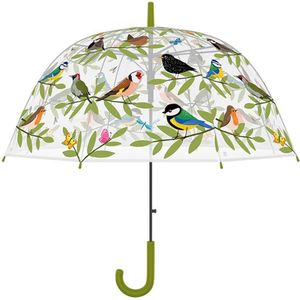 Esschert Design Regenscherm, transparant, vogelstok, automatisch, voor kinderen, volwassenen, kleurrijk