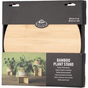 Esschert Design plantentafeltje van bamboe - afmeting: D25 cm x H11 cm