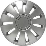 Carpoint - Silverstone - Wieldoppenset - Zilver - 14 Inch - 4 Stuks