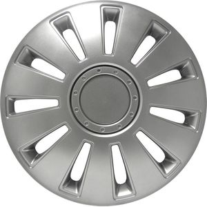 Carpoint - Silverstone - Wieldoppenset - Zilver - 14 Inch - 4 Stuks