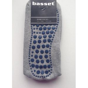 Basset - Huissokken - Zwart - Katoen - Met Siliconen Pads voor Grip