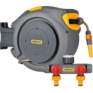 HOZELOCK AUTO REEL WANDSLANGBOX INCL. 25M SLANG MET 2-WEG WATERVERDELER