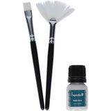Zwarte Glitter Tattoo Set Kwast En Lijm 3 delig