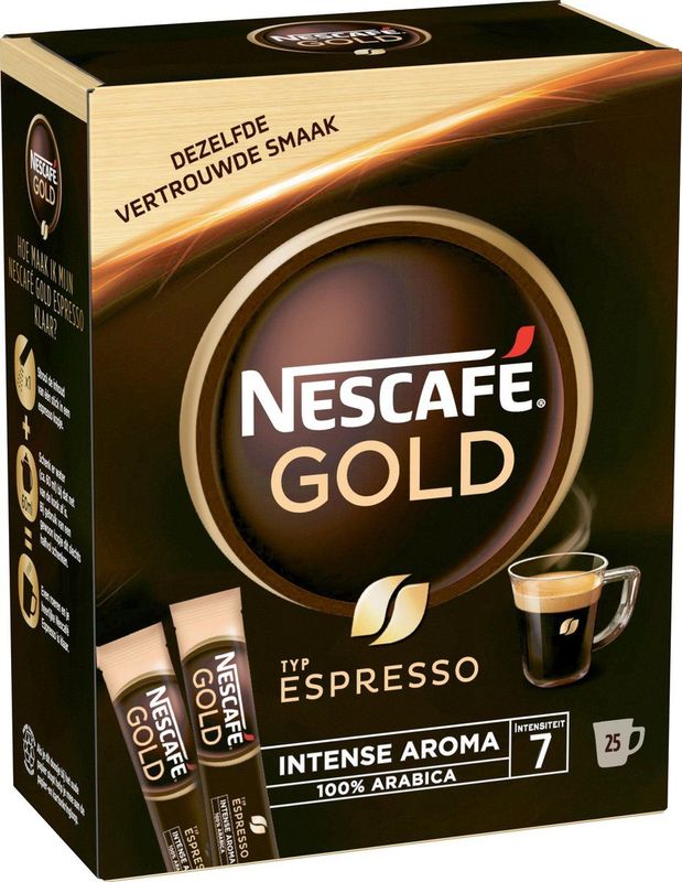 Nescafé - Espresso - Oploskoffie - 6 Doosjes à 25 Zakjes