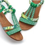 LASCANA Sommerschuh Sandale Sandalette, Sommerschuh mit Verzierung und kleinem Keilabsatz VEGAN