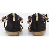 Supercracks Sandalen - Zwart - Textiel - Dames