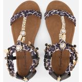 Supercracks Sandalen - Zwart - Textiel - Dames