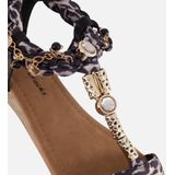 Supercracks Sandalen - Zwart - Textiel - Dames