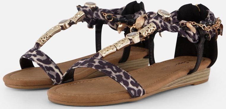Supercracks Sandalen - Zwart - Textiel - Dames