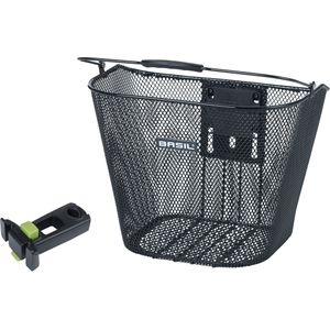 Fietsmand Basil Bremen KF 26 X 35 X 29 cm - Zwart (met Ahead-Stemholder)