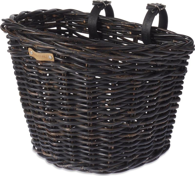 Basil Fahrradkorb Darcy L 13077 nature melee black Rattankorb Weidenkorb Dekokorb