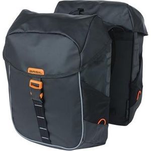 Basil - Miles - Dubbele Fietstas - Zwart - Tarpaulin - 34 Liter