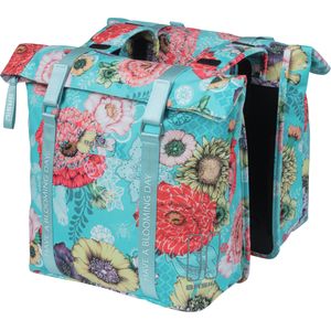 Basil Bloom Field Dubbele Fietstas - 28-35 Liter - Waterdicht - Blauw