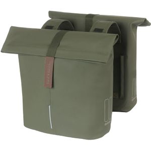 Basil City - Dubbele Fietstas - Moss green - 32 liter