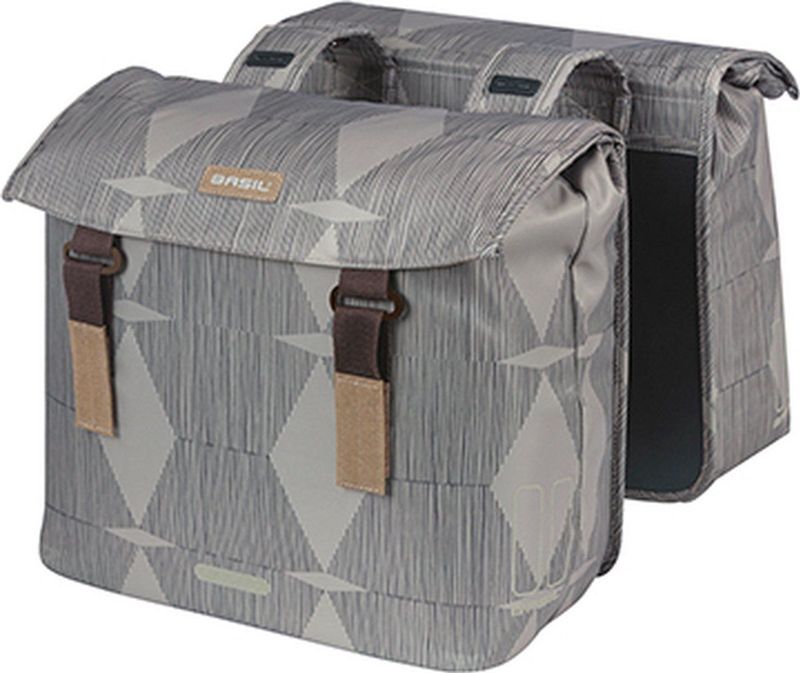 Basilel Elegance Doppelfahrradsack, Chateau Taupe, Recycling Pet, Universal Bridge, 40-49L