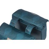 Basilikum-Eleganz Doppelfahrradbeutel, blau, recyceltes Haustier, Futtermittel, Wasserbehälterverschluss, Universal Bridge, 40-49l