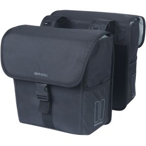 Basil GO - Dubbele fietstas - 32 Liter - Waterafstotend - Reflectiedetails - Zwart