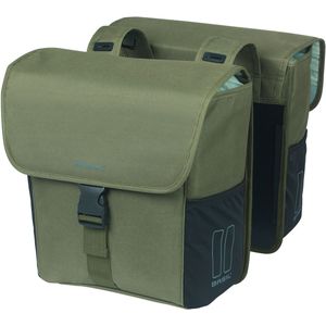 Dubbele fietstas Basil GO MIK 32 liter 14 x 27 x 31 cm - donkergroen
