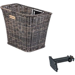 Basilikum Bremen Rattan Look FM - Fahrradkorb - zuerst - einschließlich Basilikum FM Stent - braun