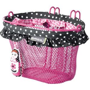 BASIL kinderfietsmand Jasmin meisjes 20 x 28 cm staal roze