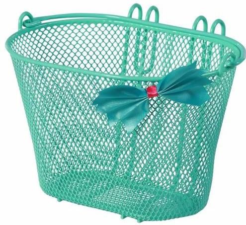 Basil Jasmin Bow-tie, Vorderseite, Fahrradkorb, Stahl, Mintfarbe, 5 kg, 280 mm