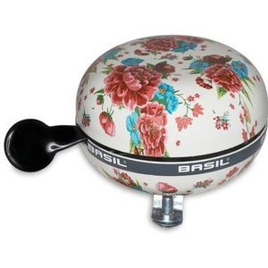 Basil bloom - fietsbel - 80 mm - wit met bloemen