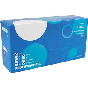 Handschoenen uit nitril, extra small, blauw, doos van 100 stuks