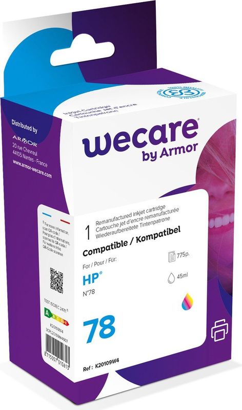 Wecare - Cartridge K20109W4 - Inkt - Kleur - Compatibel met HP 78