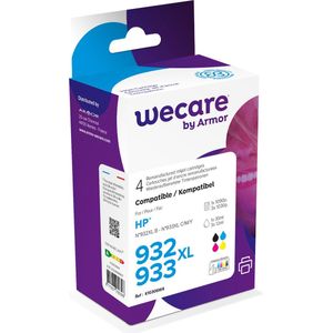 Wecare, Inkt, Multi 932XL/933 omgebouwd CMYBK C2P42AE bijv. HP OfficeJet 6700 30/3x12ml (M, C, Y)
