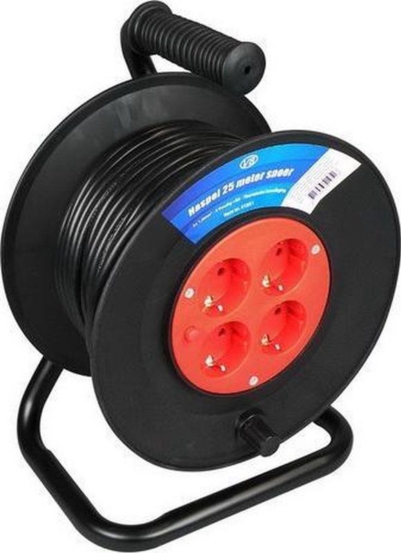 VB 41051 Kabelhaspel 25 Meter 4-Voudig 3x1mm met randaarde