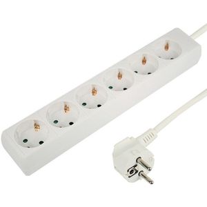 Tafelcontactdoos - 6 Voudig - Wit - 1.5 Meter Kabel