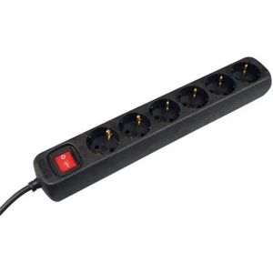 VB Extend Stekkerdoos - Verlengsnoer met Schakelaar en Randaarde - Lengte Snoer 5 meter - 3 x 1.5 mm² - 6 Voudig -Zwart