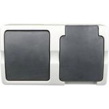 Ratio Schakelaar en stopcontact combinatie - spatwaterdicht - IP54 - horizontaal - plastic - 87x116x52 mm